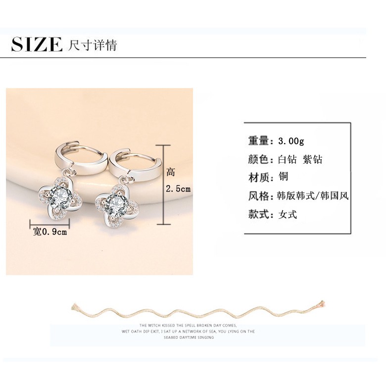 Khuyên tai nữ trang đính đá tạo hình độc đáo