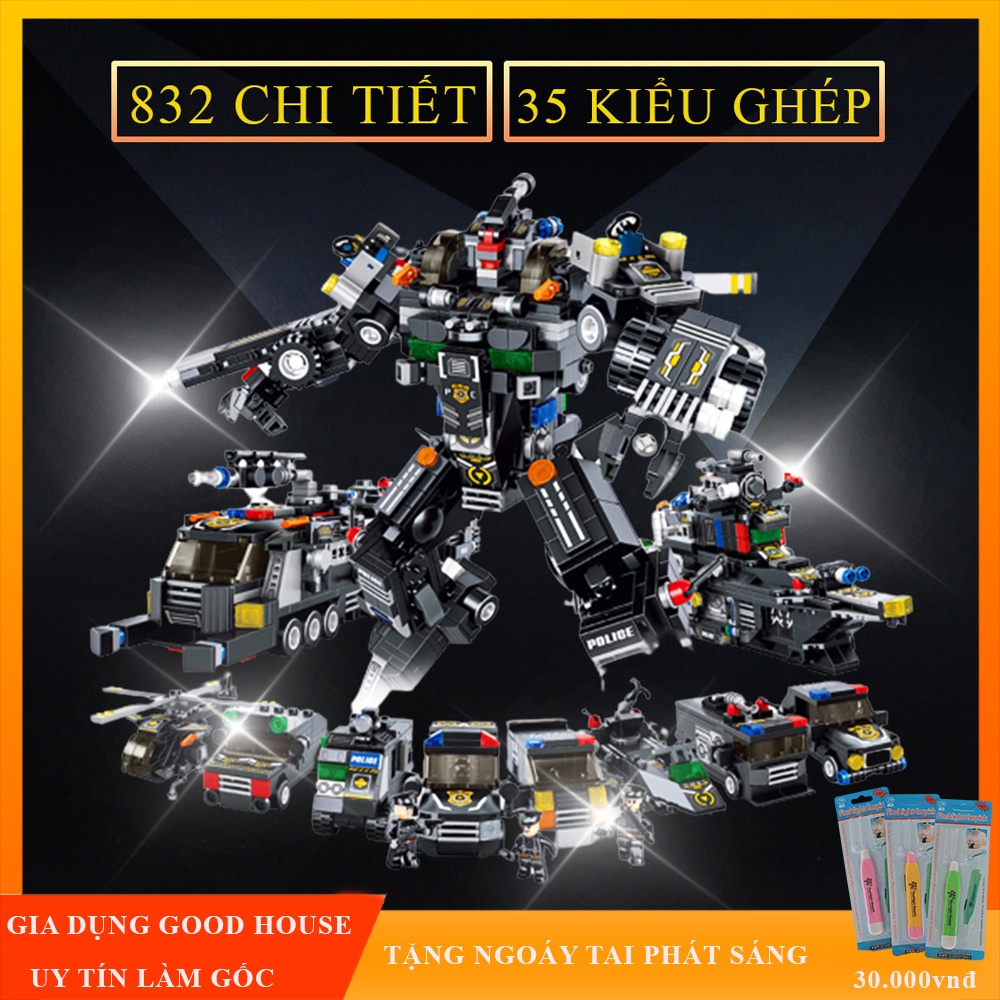 Đồ chơi xếp hình, lego robot với nhiều chi tiết để lựa chọn, chất liệu nhựa ABS an toàn, giúp bé phát triển trí tuệ.