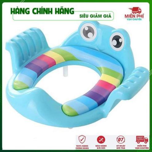 Bệ thu nhỏ bồn cầu cho bé hình con ếch ngộ nghĩnh có tay vịn