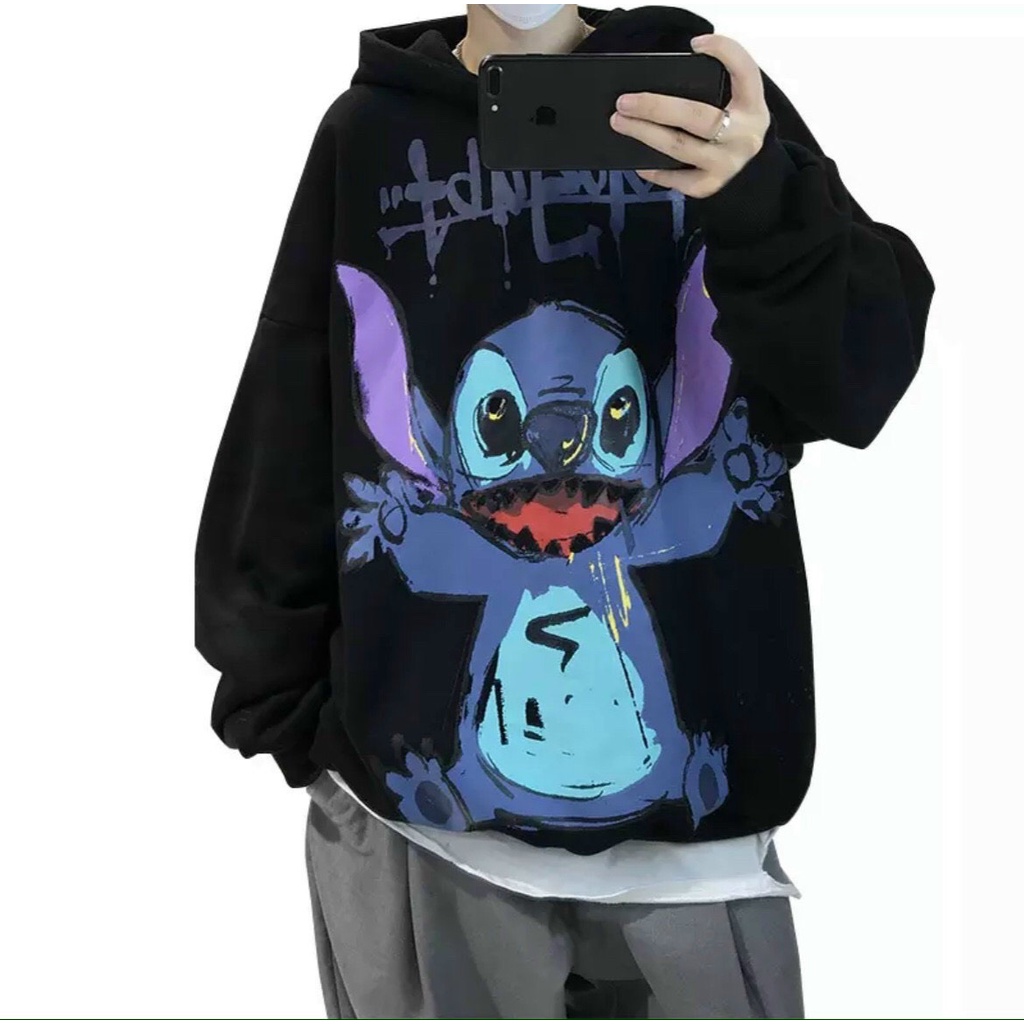 Áo Hoodie Nỉ Mũ Rộng Che Nắng Tốt Form Rộng Unisex Phù Hợp Cho Cả Nam Và Nữ In Stitch