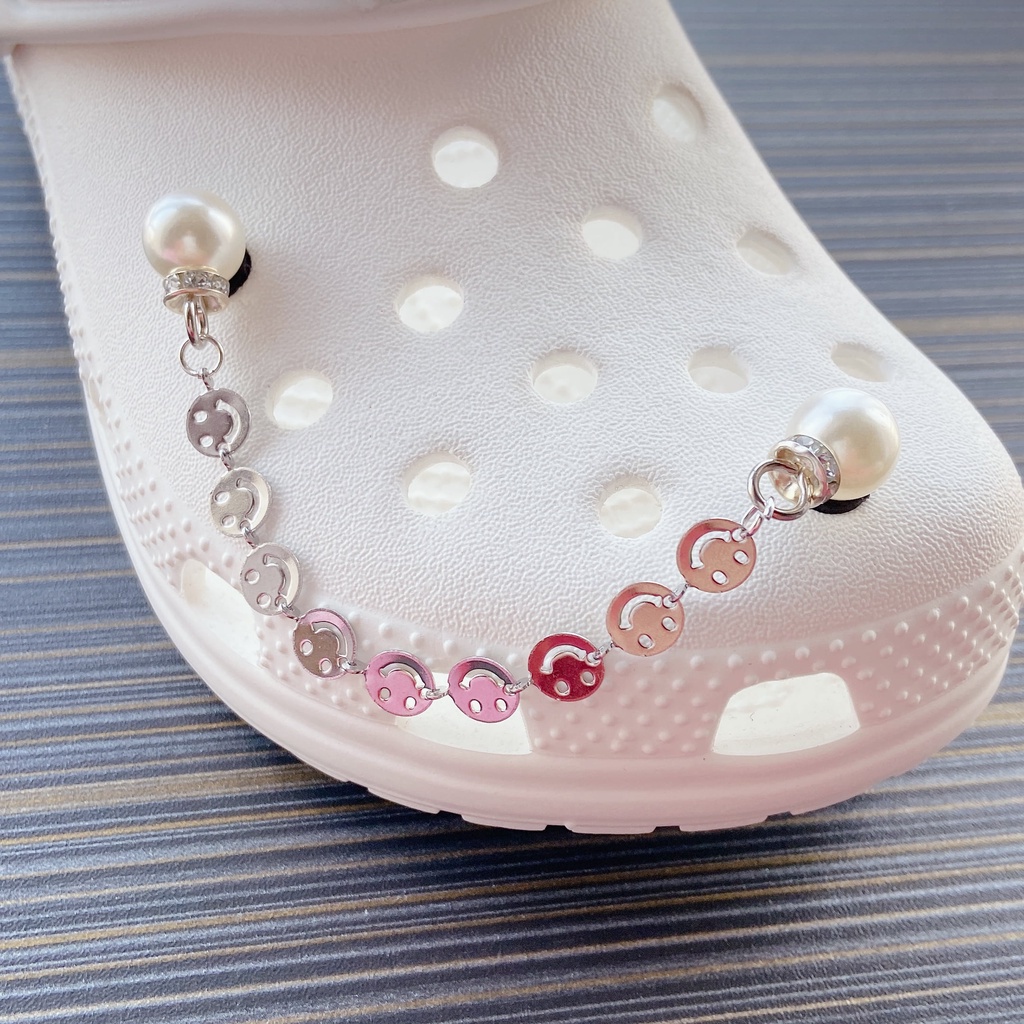 sticker dép crocsPhụ Kiện Chuỗi Dây Xích Đính Nút Áo Thời Trang DIY
