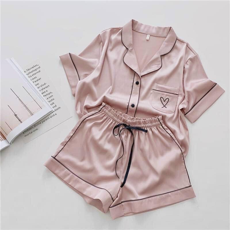 SẴN- Bộ ngủ lụa cộc tay