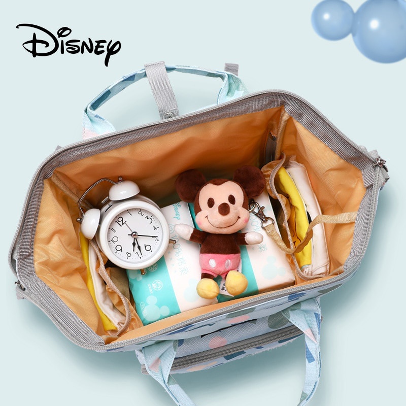 Disney Túi tã cho bé Công suất lớn Mẹ tổ chức thai sản Du lịch Xe đẩy em bé Cách nhiệt Túi Mickey Tã Ba lô