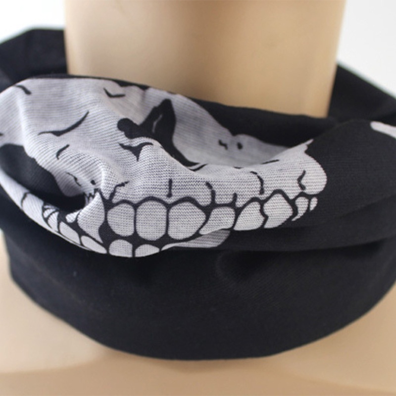 Khăn Trùm Đầu Hóa Trang Halloween Chống Bụi Chống Tia UV Hình Đầu Lâu