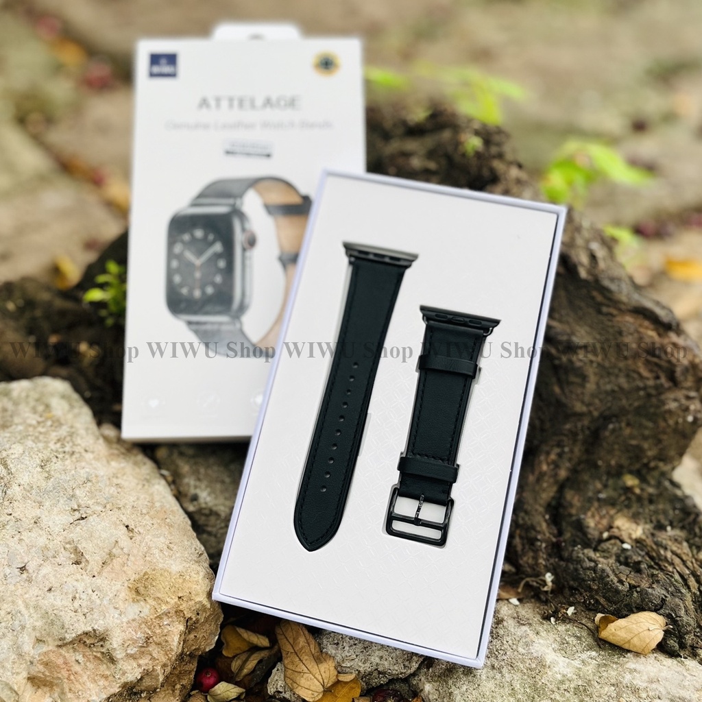 Dây da thật Luxury Wiwu Leather Watch Bands cho Đồng hồ thông minh Watch 7  Size 41 – 45 mm , 38 - 42 mm , 40 - 44 mm