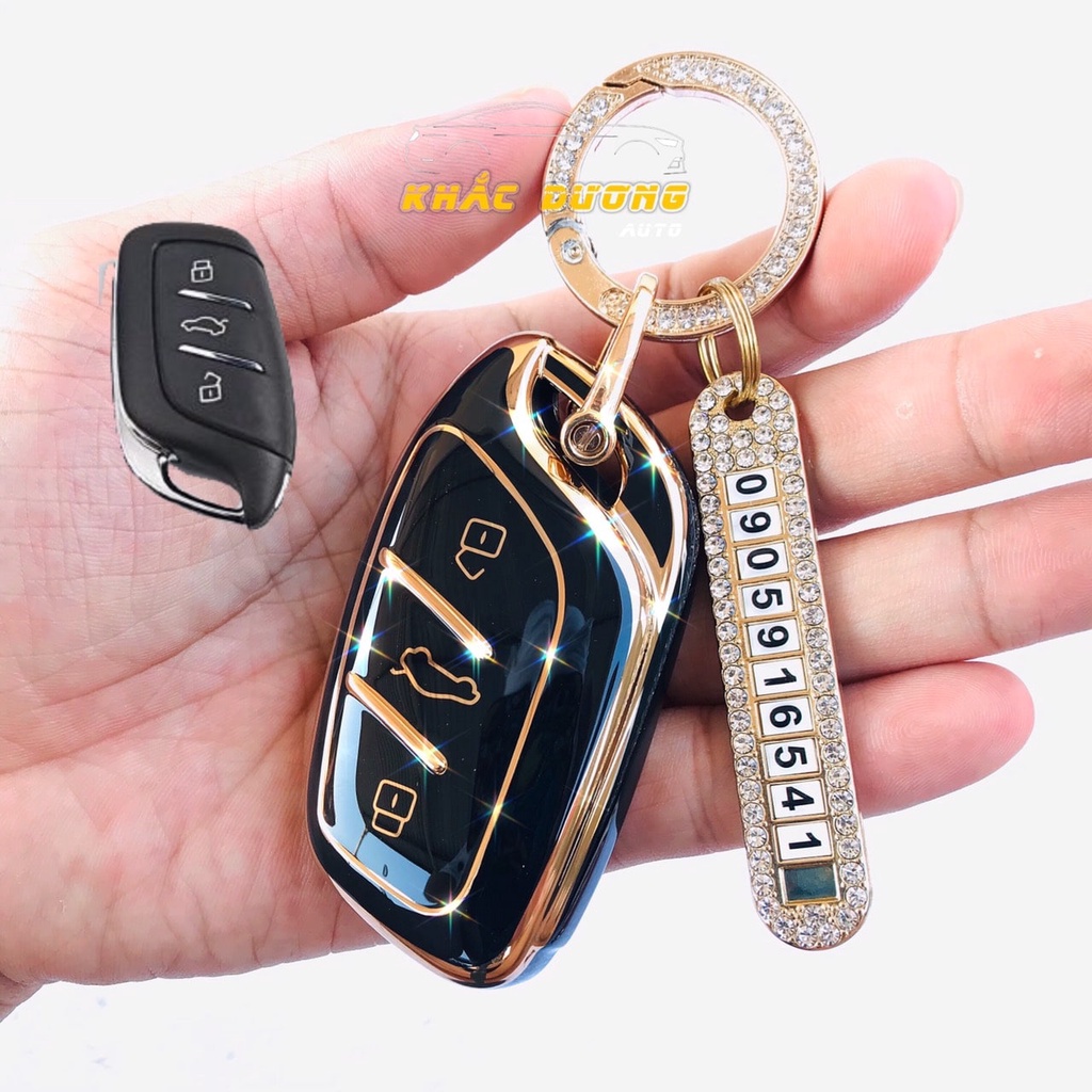 Ốp chìa khoá MG 5 - MG ZS - MG HS TPU đính đá nhân tạo sang trọng