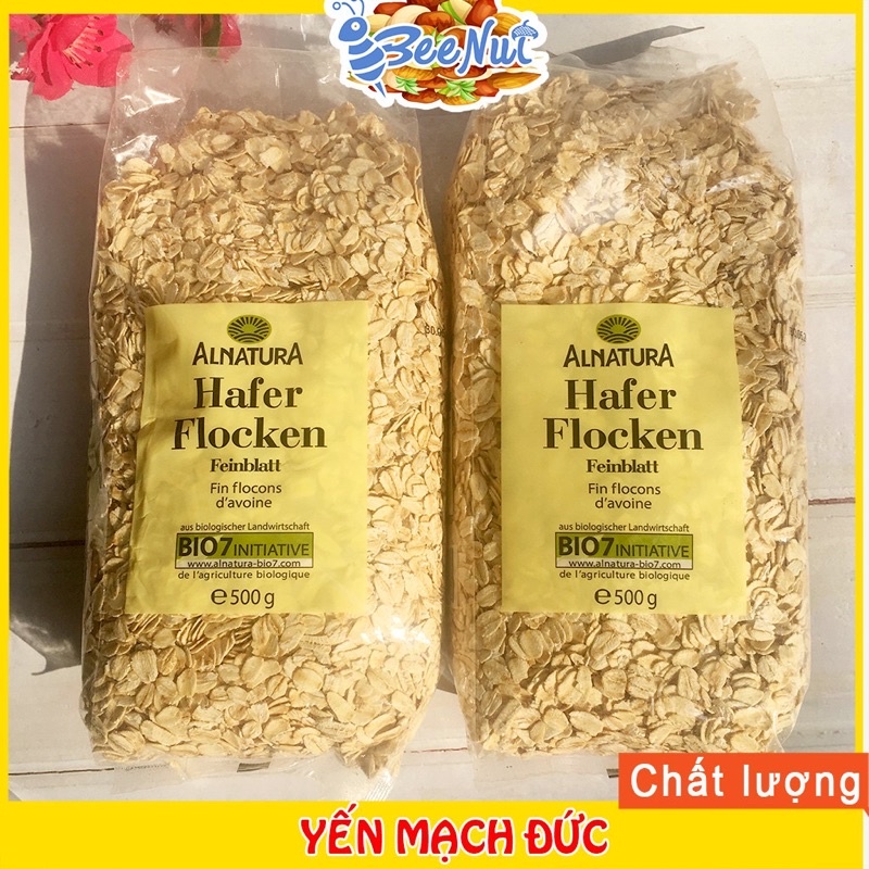 Combo 2 Bịch 500g Yến Mạch Đức nguyên hạt cán dẹt - 100% tự nhiên cung cấp tinh bột, vitamin và chất khoáng