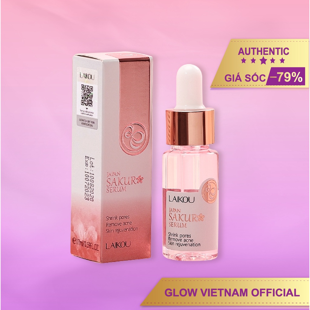 Serum tinh chất hoa anh đào Laikou Pro làm trắng trẻ hoá da, se khít lỗ chân lông 17ml- Glow Vietnam