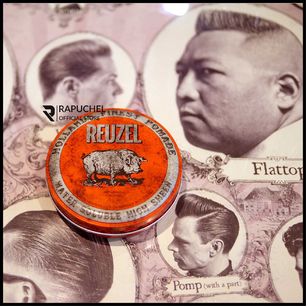 Sáp vuốt tóc nam Reuzel Red Pomade chính hãng gốc dầu giữ nếp cao cấp Rapuchel Store RR01