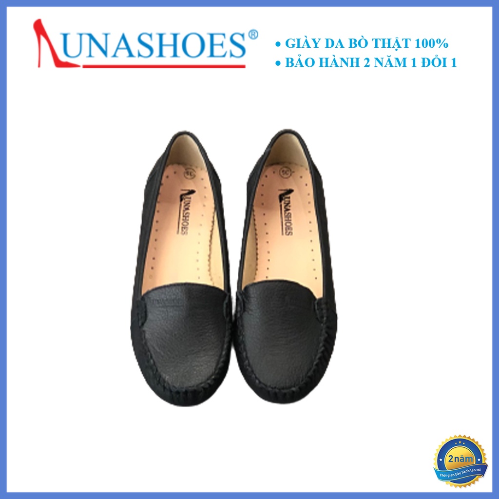 Giày bệt nữ da bò mềm êm chân Lunashoes (1061) mũi tròn da thật cao cấp dễ đi kiểu Hàn quốc nhiều màu (BH 24TH)