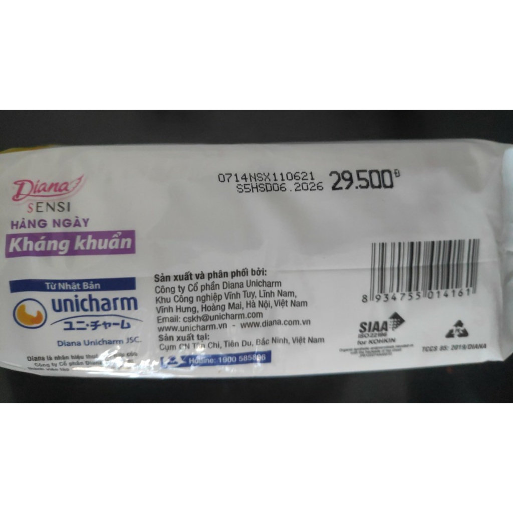 Date 2025 Băng Vệ Sinh Kotex / Diana Hàng Ngày Hương Tự Nhiên Kháng Khuẩn 40 miếng