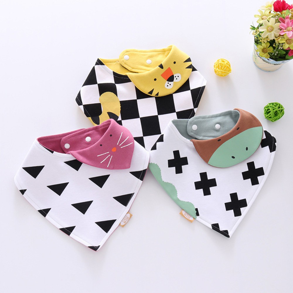 Yếm ăn dặm tam giác SKIDS hình thú ngộ nghĩnh cho bé