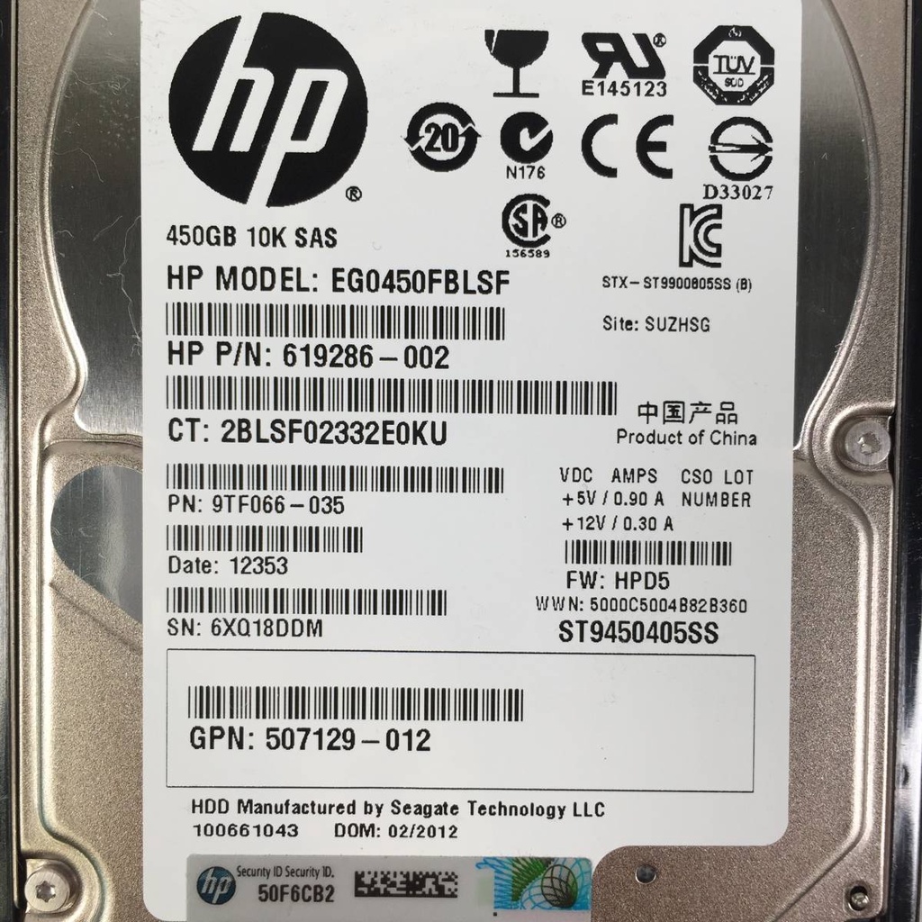 Ổ cứng máy chủ HP, HGST 450GB 6G SAS 10K SFF