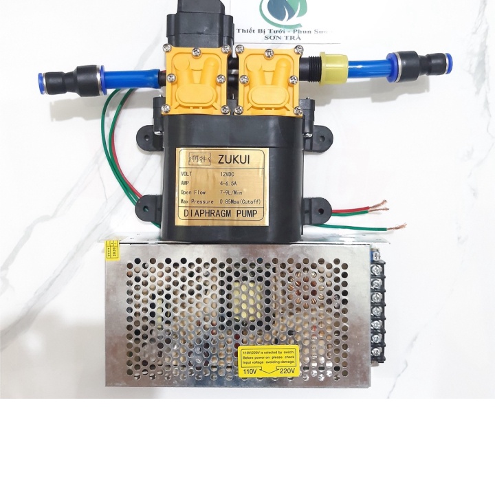 (Hỏa tốc) (chiết) BƠM ĐÔI MINI 12V 150W ZUKUI- TỰ NGẮT KHI KHÓA NƯỚC -TĂNG ÁP LỰC NƯỚC, RỬA XE, TƯỚI LAN