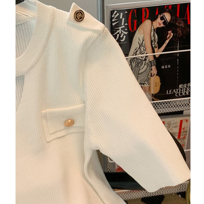 Áo Thun Dệt Kim Mỏng Tay Ngắn Màu Trắng Thiết Kế Rỗng Thời Trang Mùa Hè Mới Cho Nữ