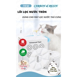 Miếng lọc nước than hoạt tính hình tròn dùng cho máy uống nước tự động đài phun nước cho mèo chó