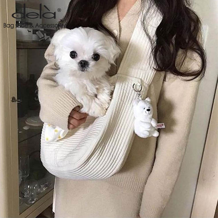 Dela Túi Xách Đeo Vai Bằng Vải Phong Cách Hàn Quốc Dành Cho Thú Cưng