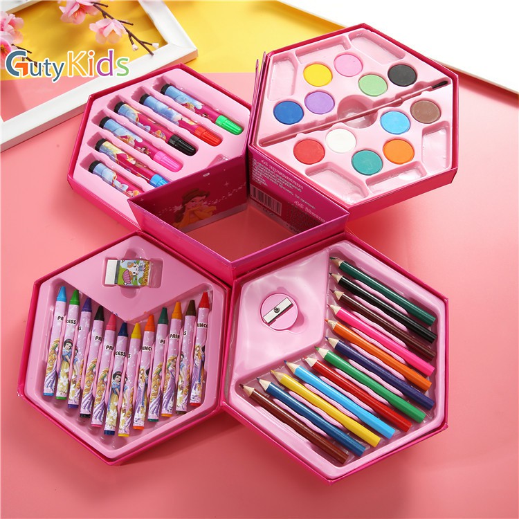 Hộp bút màu 4 tầng 64 chi tiết cho bé, Với đủ loại màu sắc bắt mắt cho bé thỏa sức vẽ và sáng tạo