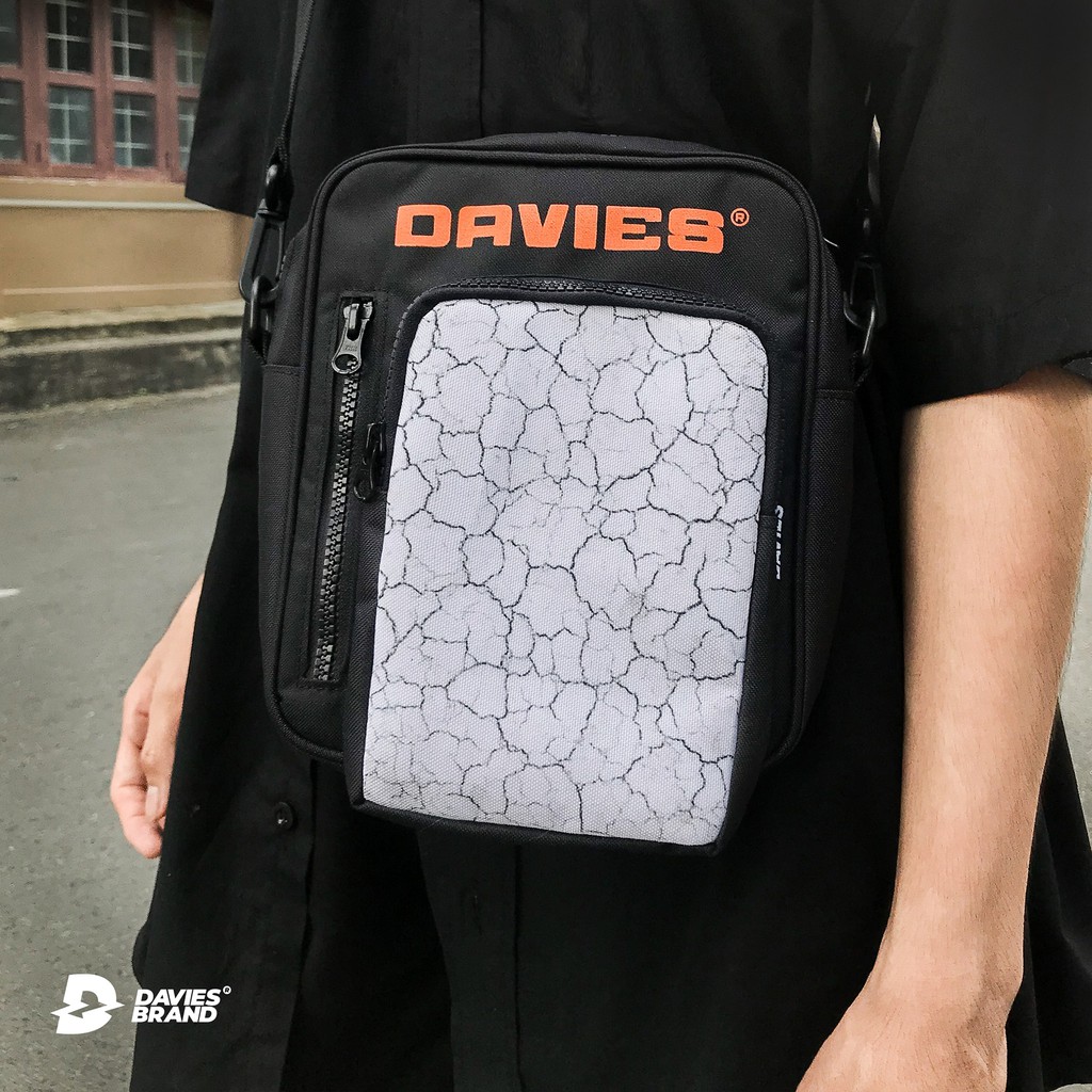 [Mã SKAMA06 giảm 8% TỐI ĐA 50K đơn250K] DAVIES - Túi đeo chéo canvas nam nữ đen trắng - Aggression Pocket. | BigBuy360 - bigbuy360.vn
