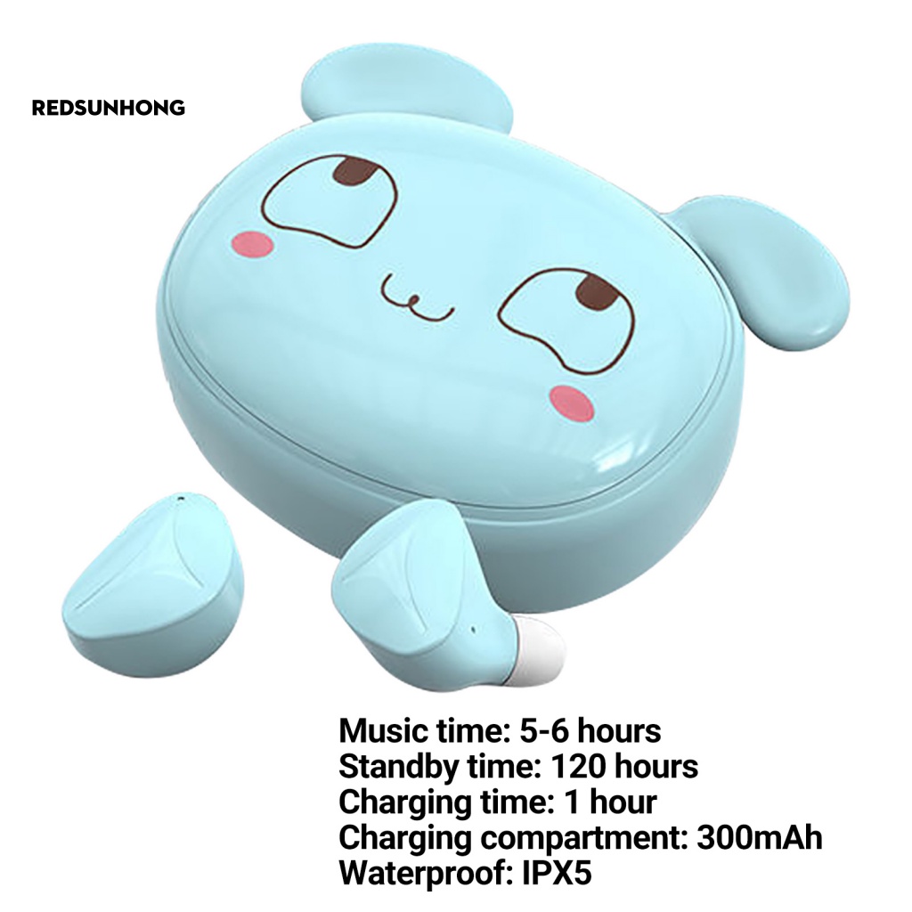 Tai Nghe Bluetooth Không Dây Thông Minh Mini Hình Gấu Trúc Hoạt Hình