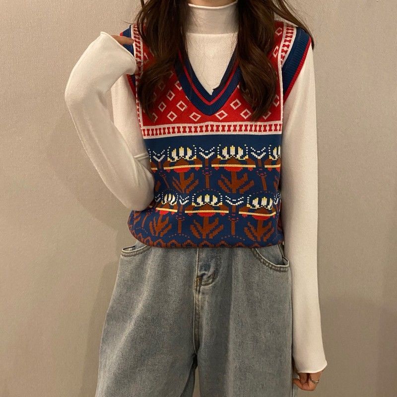 Áo len nữ không tay cổ chữ V mới | BigBuy360 - bigbuy360.vn