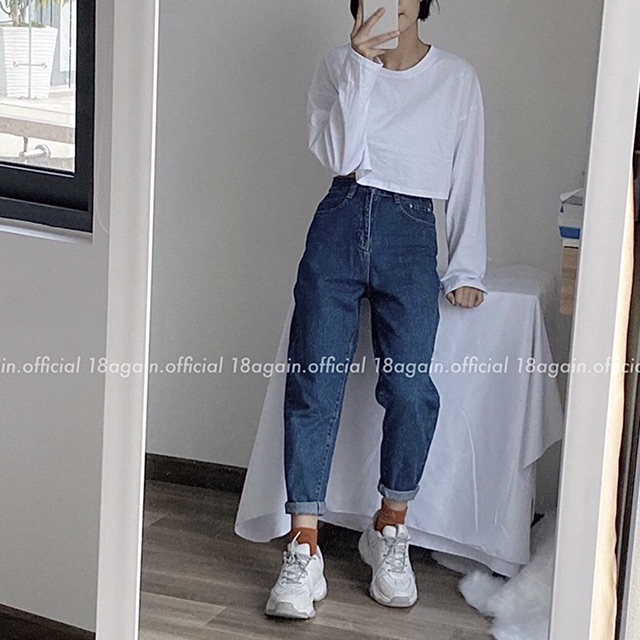 Quần Baggy Không Giãn Nam/Nữ - 3 Màu - Lưng Cao Siêu Đẹp - Rách Đùi L Và Gối Ngang | BigBuy360 - bigbuy360.vn