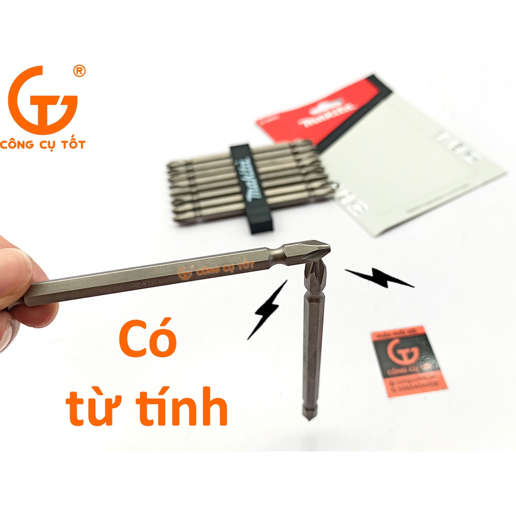Bộ 10 mũi vít hai đầu PH2 Makita D-34833 110mm