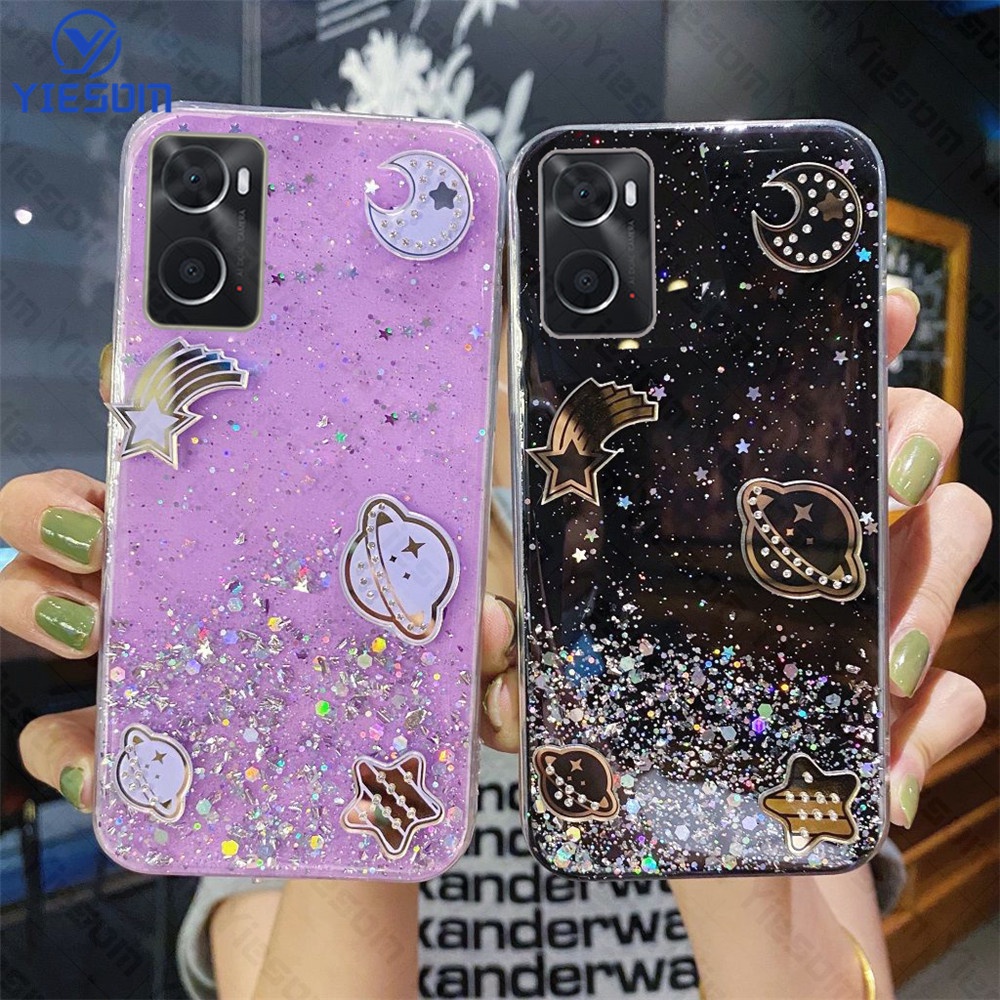 Ốp Điện Thoại Silicon Mềm Trong Suốt Lấp Lánh Sang Trọng Cho Oppo A76 A95 A74 A94 A93 A54 4G A16 A16K A15 A15S A53 A33 2020 F19 F17 Pro