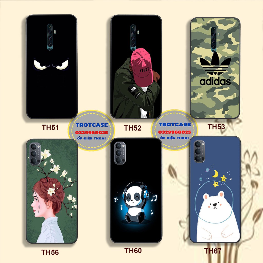 Ốp lưng OPPO Reno2/Reno2F/Reno4/Reno/Reno 3 - in hình đôi mắt đen , cô gái và panda