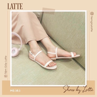 Giày sandal nữ Latte quai ngang đi học đi chơi đế bệt da mịn chắc chắn, hình thật shop tự chụp