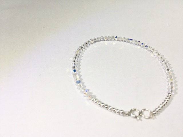 Lắc tay pha lê Swarovski Úc + bi bạc 925 siêu xinh siêu mỏng lấp lánh