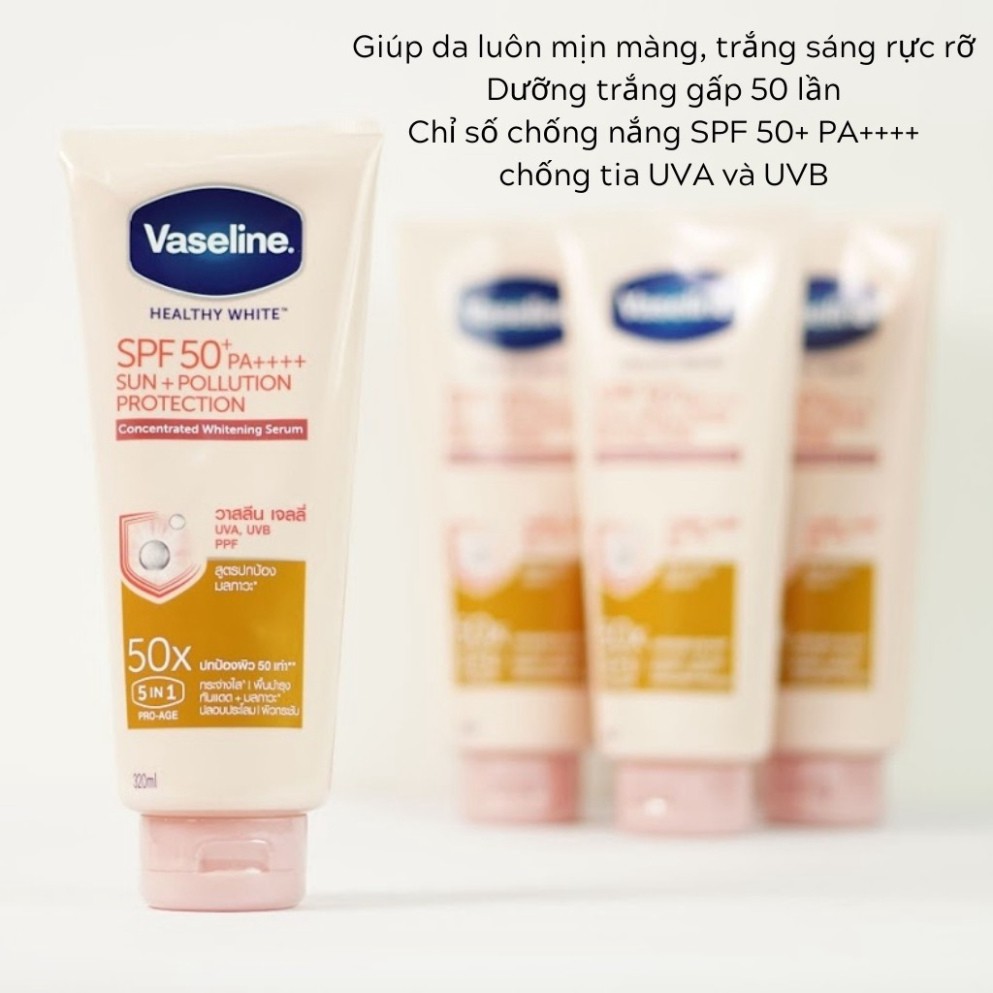 Sữa Dưỡng Thể VASELINE Perfect Serum 50X Trắng Da Toàn Thân Hàng Chuẩn Thái (320ml)