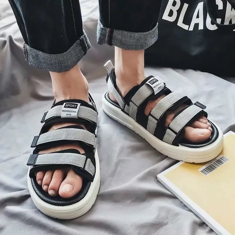 Giày MWC 7031 - Giày Sandal Nam Quai Hậu Đế Cao 2 Quai Ngang Trẻ Trung Năng Động