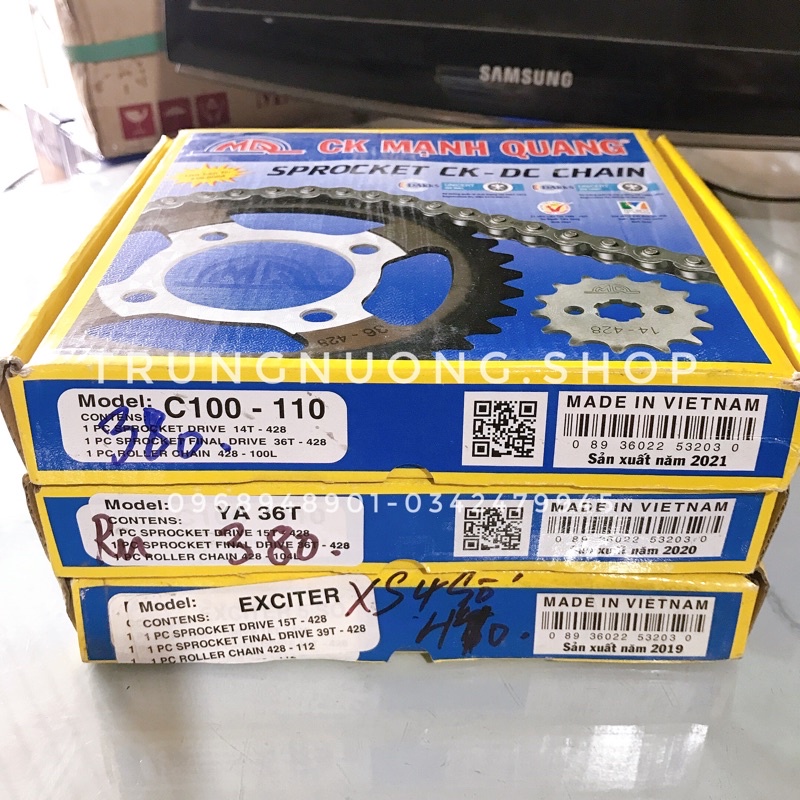 Nhông Xích  xe máy các loại Mạnh Quang, KMC, Honda, DID, Mitkam Makon cho Wave, Dream, Future, RSX...