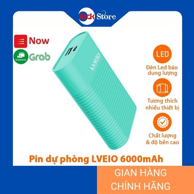 Pin sạc dự phòng LVEIO A30 dung lượng 6000mAh loại pin dự phòng mini