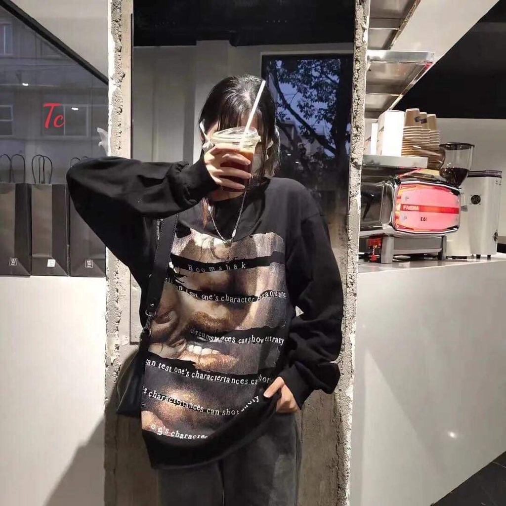 Áo Sweater Nỉ Dài Tay Form Rộng Unisex Họa Tiết In Street Style Siêu Chất | BigBuy360 - bigbuy360.vn