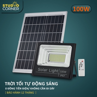 Đèn năng lượng mặt trời 100W-200W công suất,  Đèn led pha năng lượng mặt trời không cần sử dụng điện, chống nước HL168
