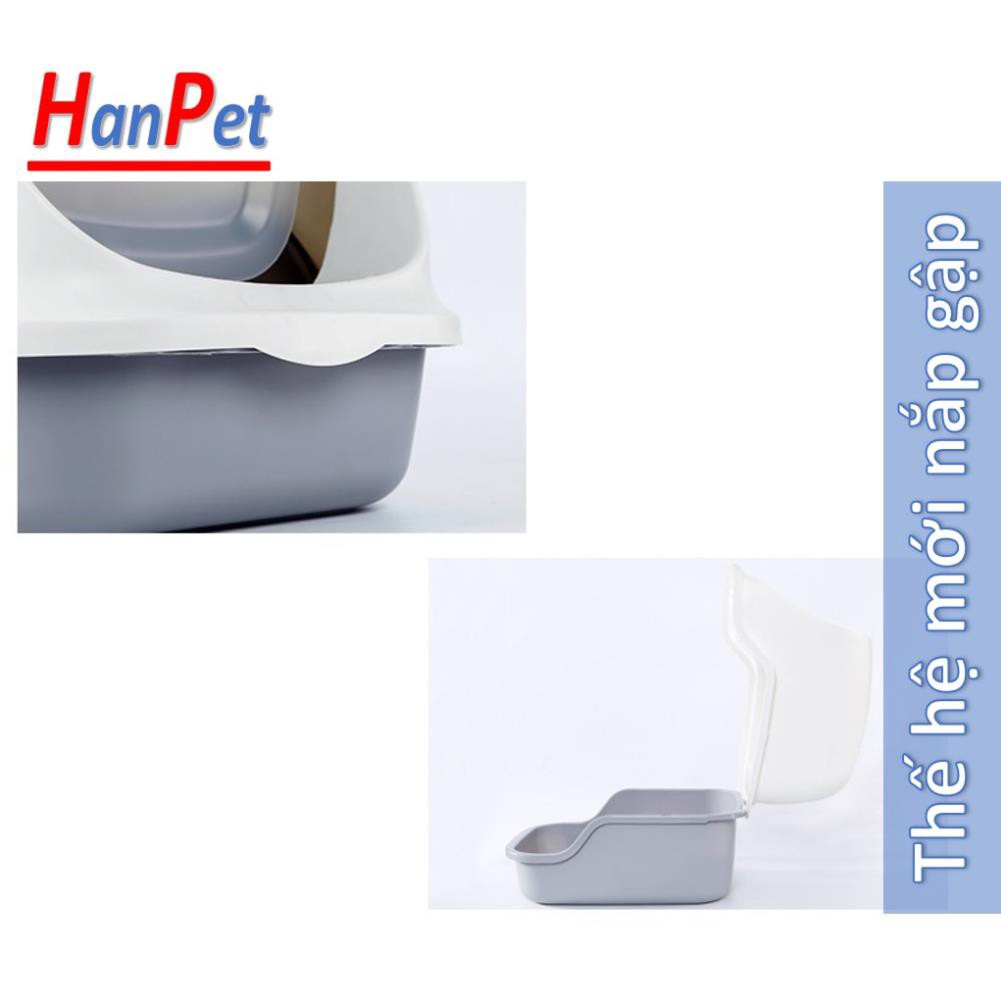 Hanpet.GV- HOT Nhà Vệ Sinh cho Mèo 5 loại Thế hệ mới nắp gập Loại nhà AG+ nhựa siêu bền và loại NVS có lọc khí