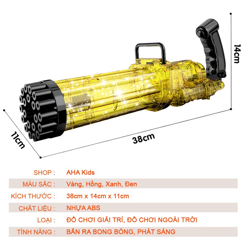 Súng Bắn Bong Bóng Xà Phòng 21 Nòng,Siêu To, Siêu Mạnh, Phát Sáng Có 4 Màu, Đồ Chơi Vận Động Cho Bé