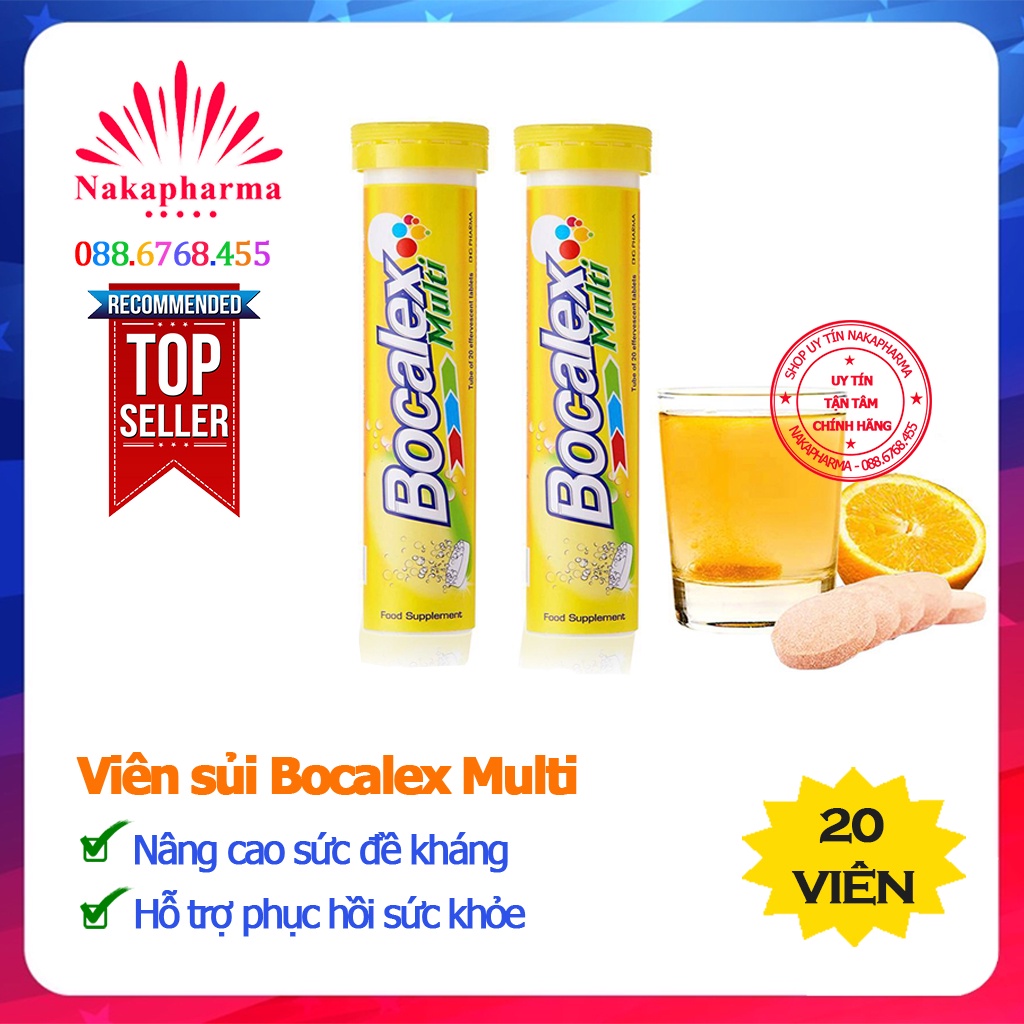 Sủi Bocalex Multi và ZinC – Dược Hậu Giang - Bổ sung vitamin C, Kẽm và khoáng chất