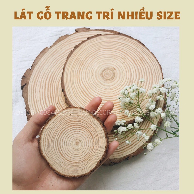 Miếng gỗ nhỏ xinh phụ kiện chụp ảnh đồ ăn, đồ uống, mỹ phẩm thiên nhiên