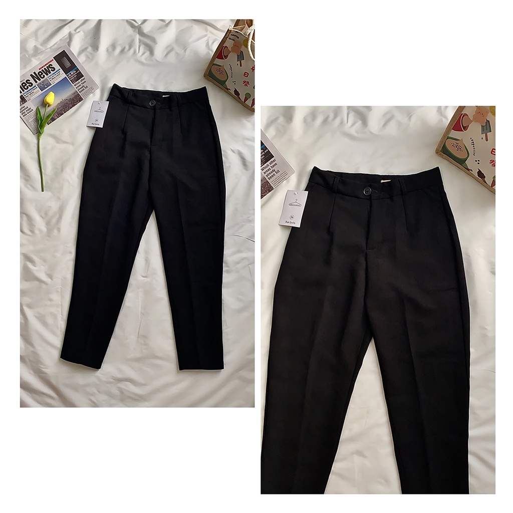 Quần tây nữ đi học ống rộng lưng cao công sở baggy đẹp M Fashion QD01