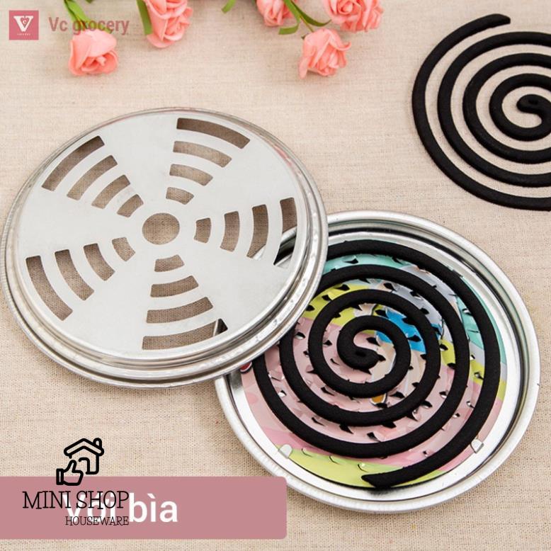 Hộp Đựng Nhang Muỗi Bằng Thép Không Gỉ Có Nắp Đậy An Toàn