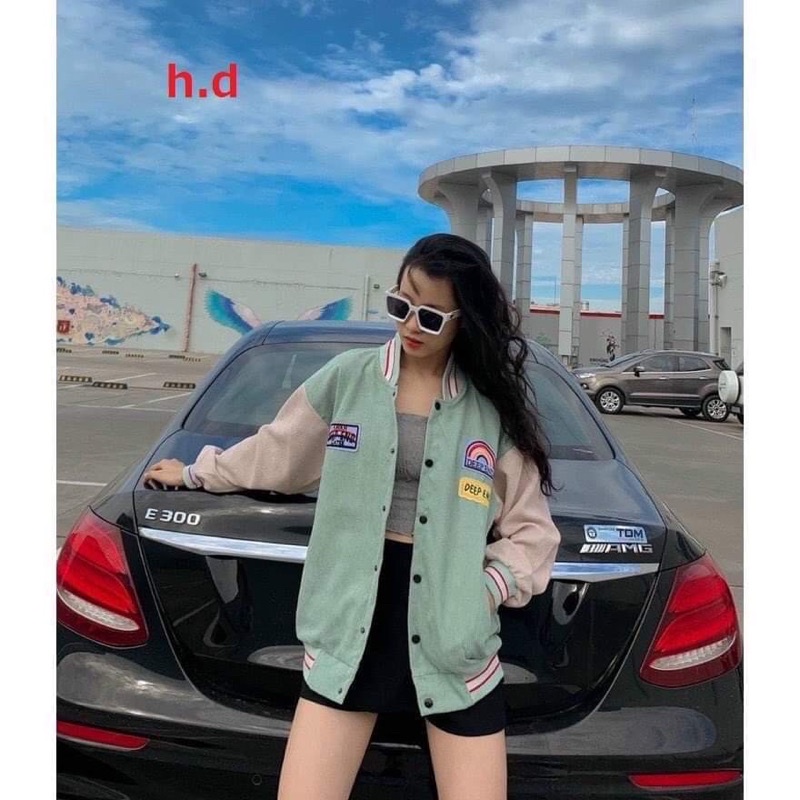Áo khoác bomber Nhung tăm Cầu Vồng Deep  Jacket Hàng loại 1 xịn sò cá tính Trend 2022