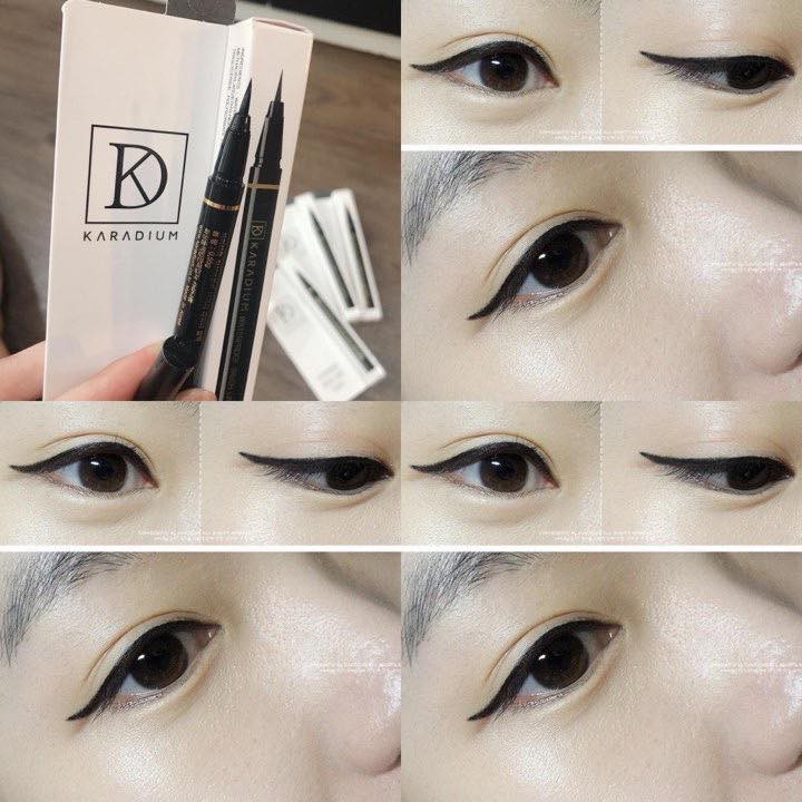 Dạ kẻ mắt Karadium chống trôi tốt, nét mảnh dễ kẻ, màu đen