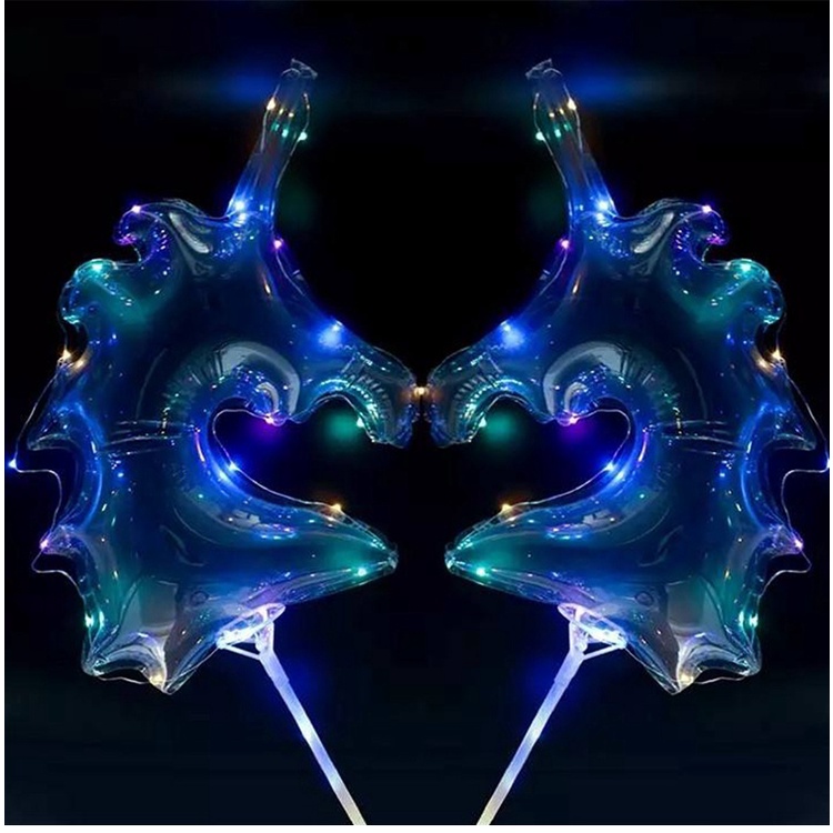 Bong bóng trong suốt 18 inch hình kỳ lân và trái tim dùng trang trí tiệc sinh nhật