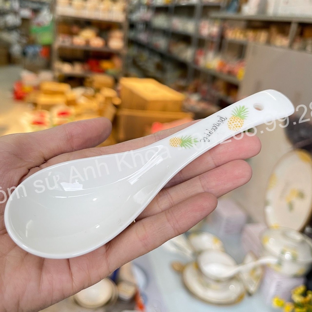 Sét Chén Dĩa Dễ Thương Đĩa Sứ Sét Bát Đĩa Decor, Bát Ăn Cơm Chén Sứ Họa Tiết Quả Dứa xinh yêu.
