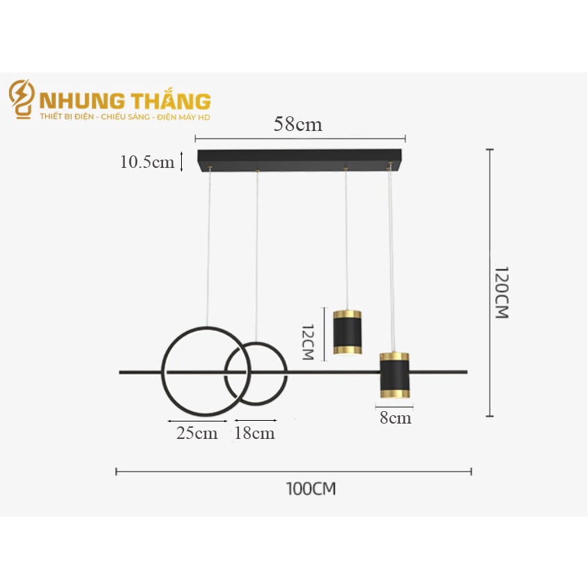 Đèn Thả 4 Bóng DGT-1500 Hiệu Ứng Ngôi Sao - 3 Chế Độ Ánh Sáng - Decor Trang Trí Phòng Ăn,Phòng Khách Sang Trọng Cao Cấp