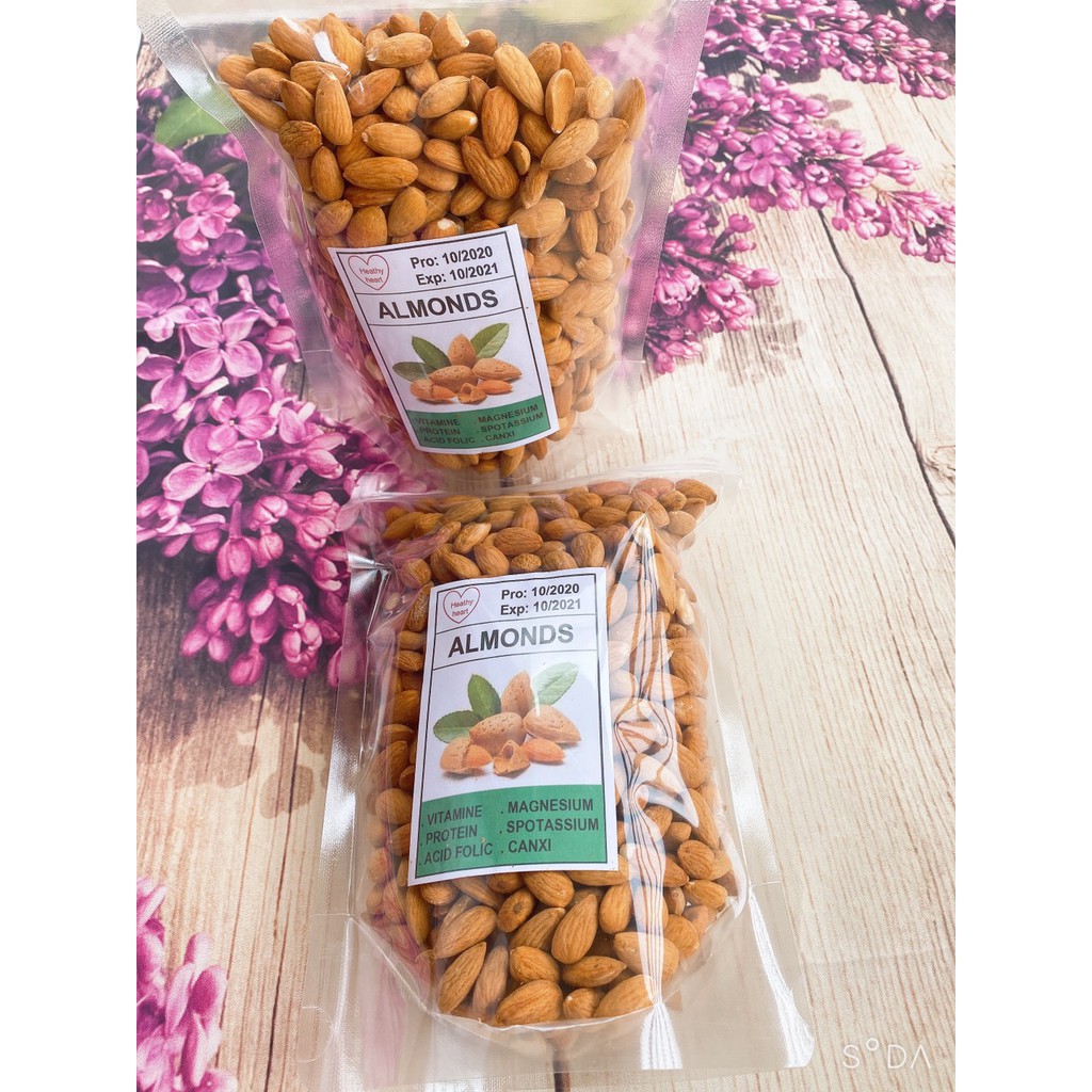 ☘ FREE SHIP☘ Hạt hạnh nhân rang bơ ALMONDS 1kg đã tách vỏ sấy chín nguyên vị