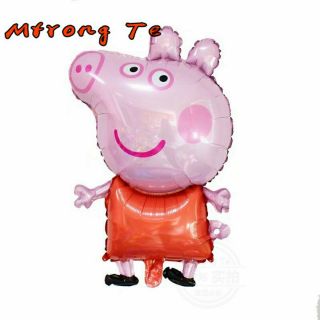 Sét bóng sinh nhật heo peppa màu xanh (tặng bơm và băng dính)